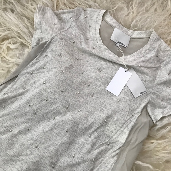 3.1 PHILLIP LIM Pearl Droplet Embellishment Tee - Picture 5 of 9